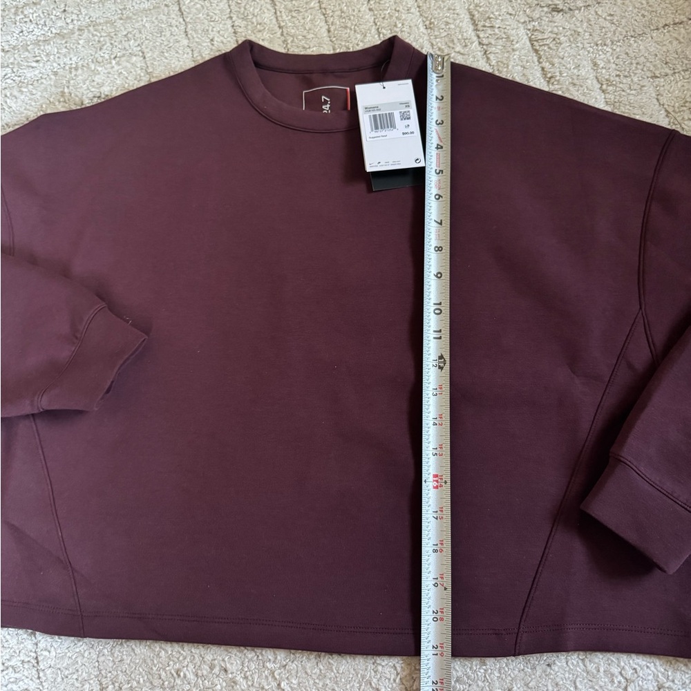 NWT Nike Women's Long Sleeve Crewneck Top - Deep Plum - Picture 7 of 11